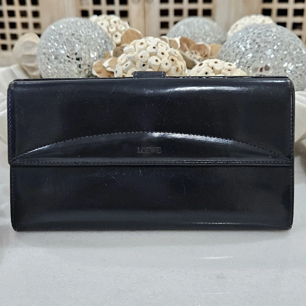 Loewe Blue Black Leather Wallet